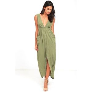 Like new Billabong Voyager Olive Green Maxi Dress